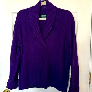 Ralph Lauren XL 100% cashmere purple sweater
